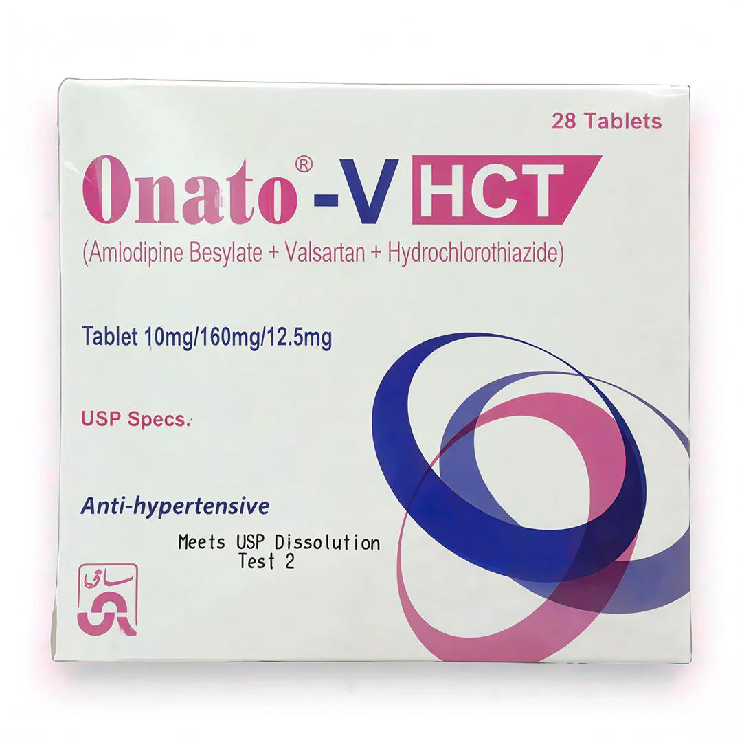 Onato-V HCT (Amlodipine+Valsartan+Hydrochlorothiazide) 10mg+160mg+12.5mg, 28 Ct - Sami Pharma