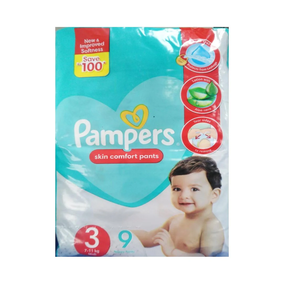 Pampers Skin Comfort Pants Size 3 (Midi), 9 Ct
