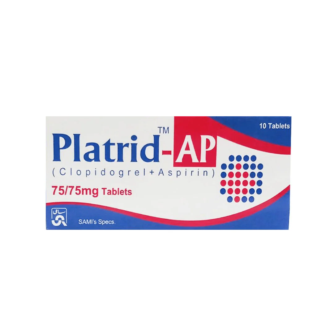 Platrid-AP (Clopidogrel+Aspirin) 75/75mg, 10 Ct - Sami Pharma