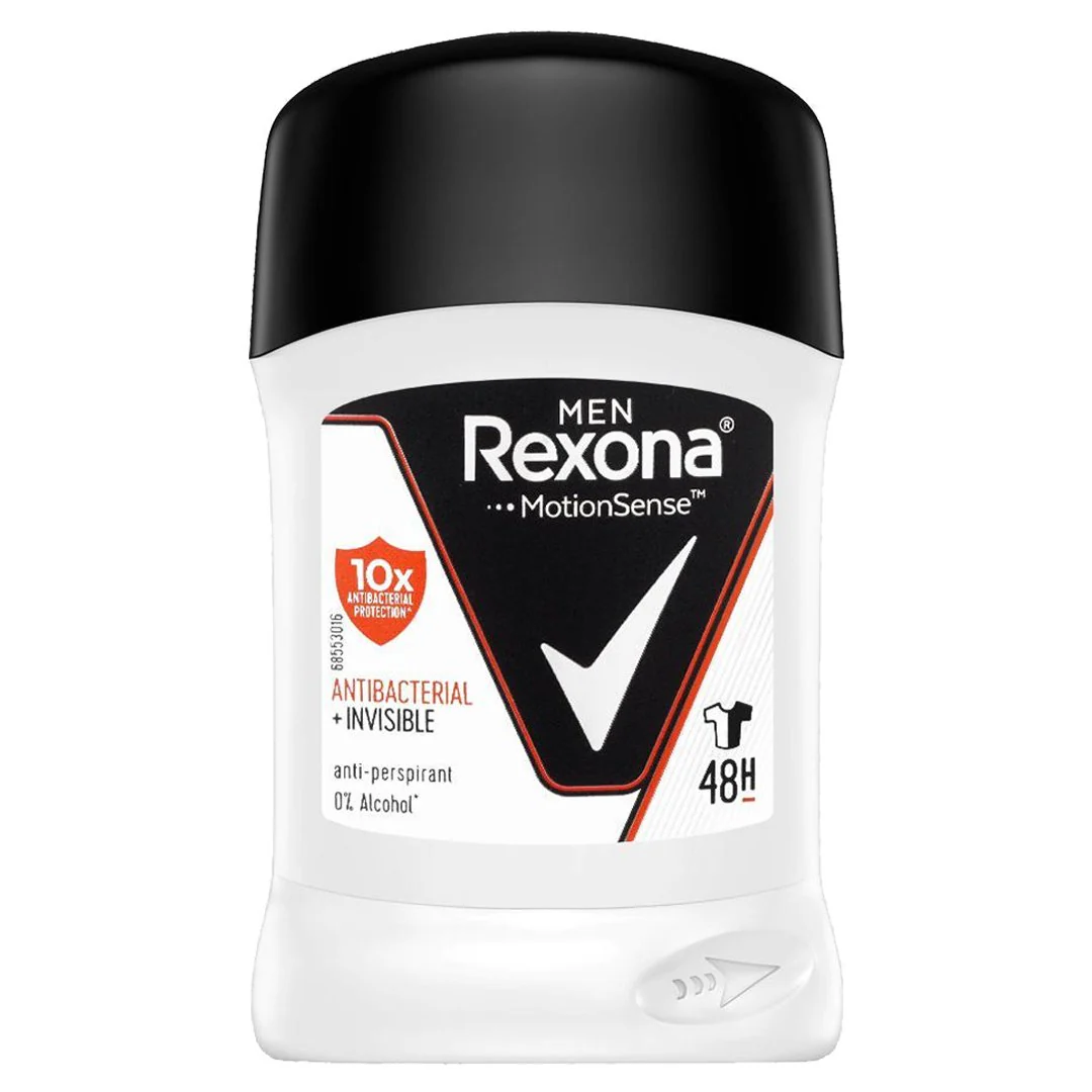 Rexona Men Antibacterial + Invisible 48H Anti-Perspirant Deodorant Stick, 40g