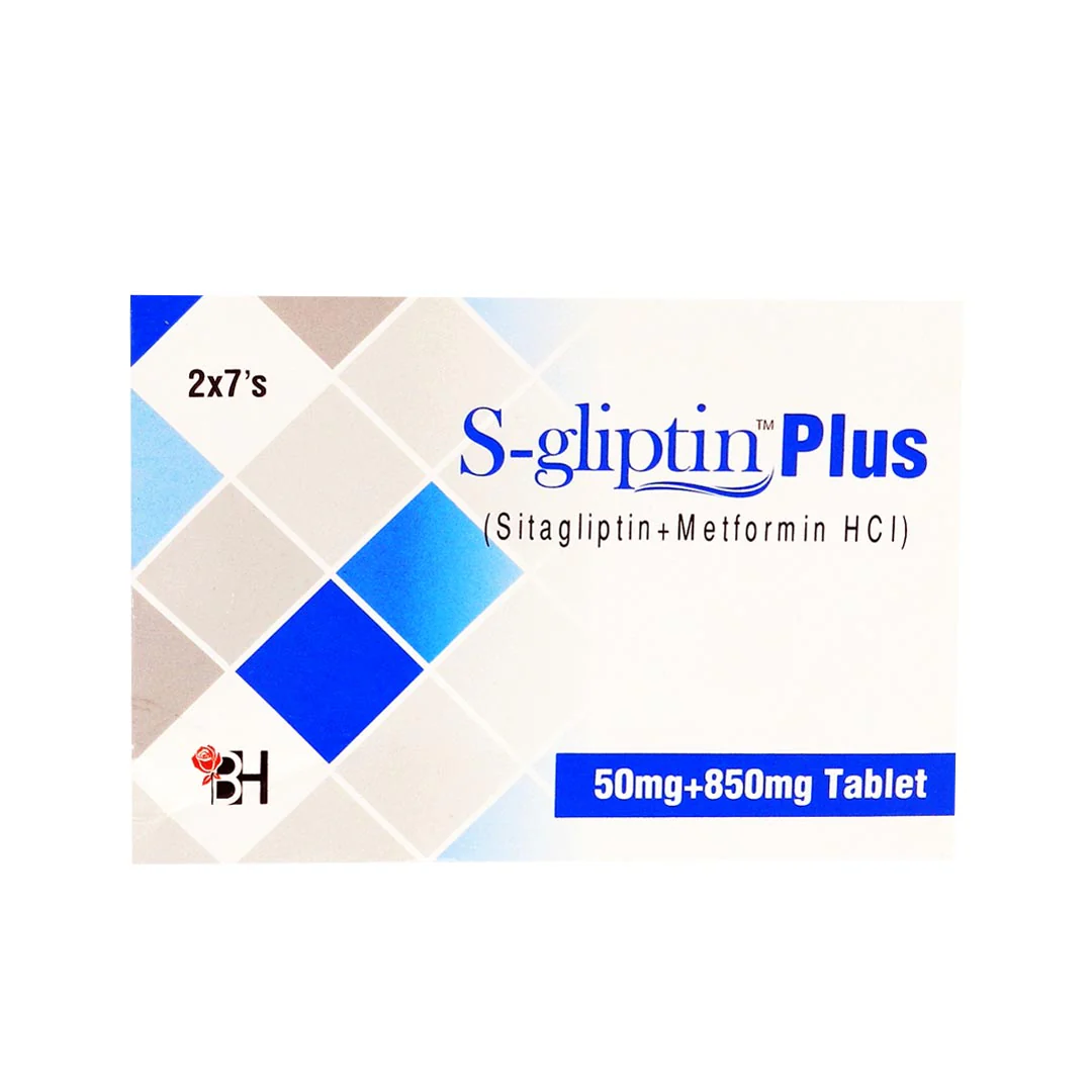 S-Gliptin Plus (Sitagliptin+Metformin) 50mg+850mg, 14 Ct - Barrett Hodgson