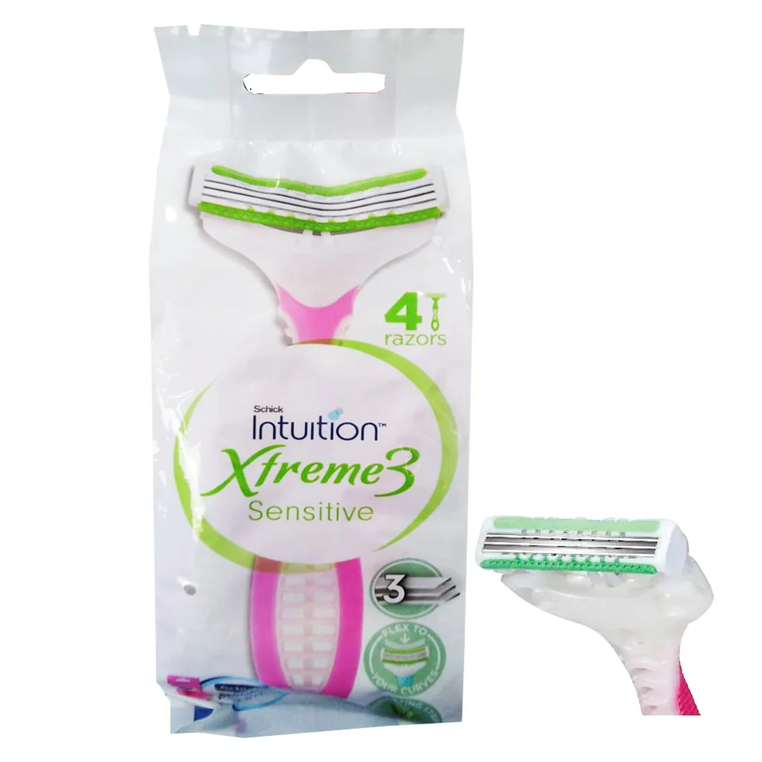 Schick Intuition Xtreme 3 Sensitive Flex Women Disposable Razor, 4 Ct