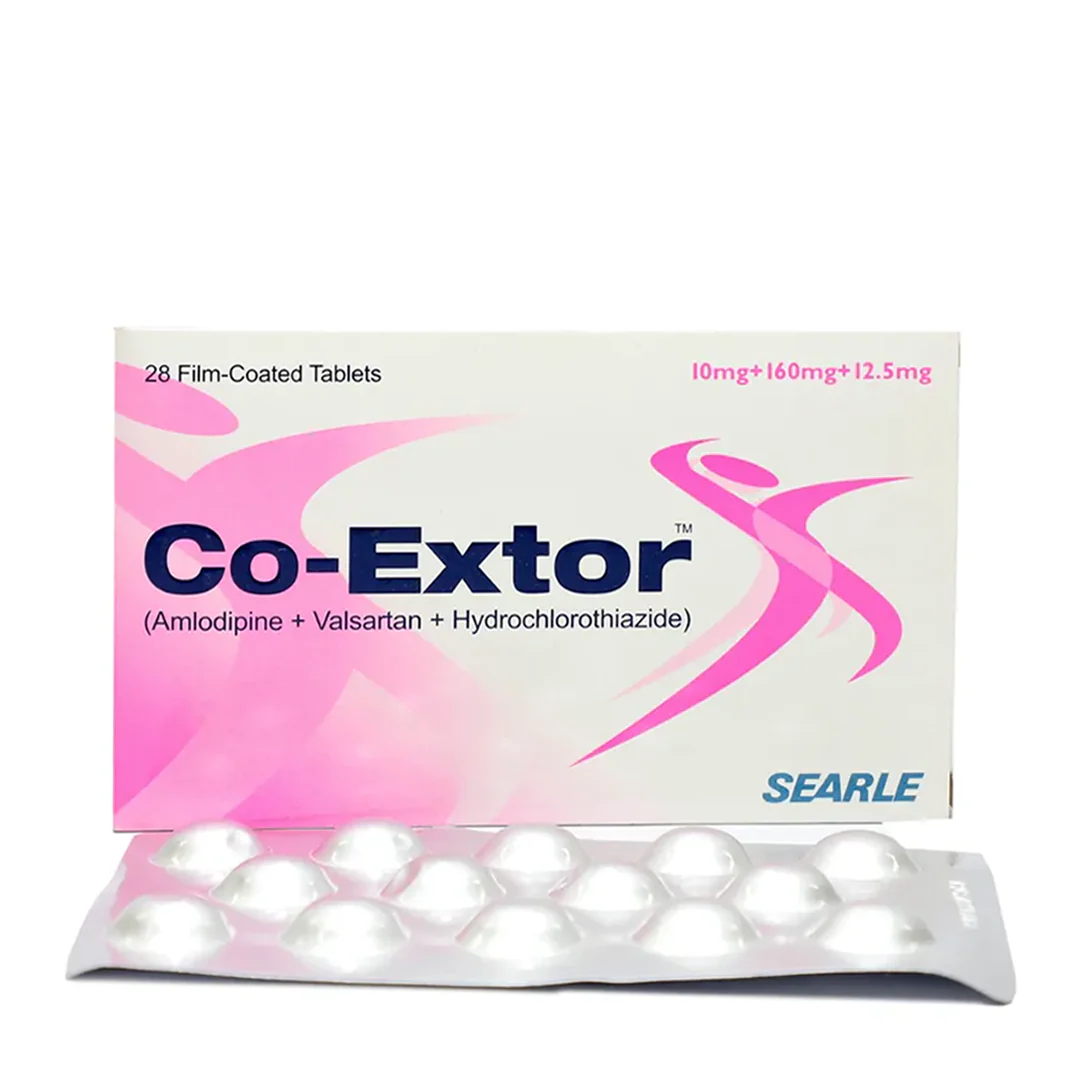 Co-Extor (Amlodipine+Valsartan+Hydrochlorothiazide) 10mg+160mg+12.5mg, 28 Ct - Searle