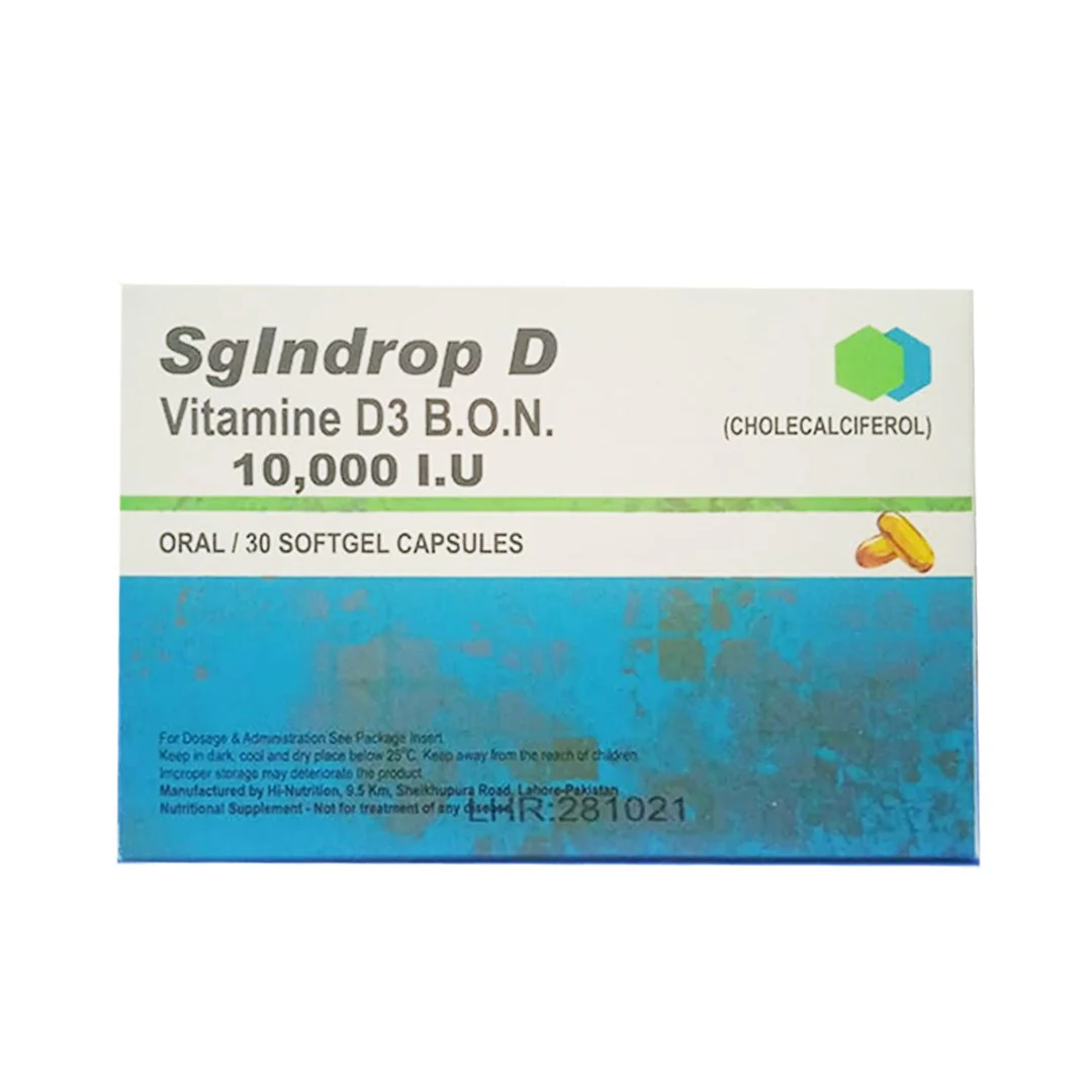 SgIndrop D Softgel Capsule (Vitamin D3 10,000 IU), 30 Ct - Neutro Pharma