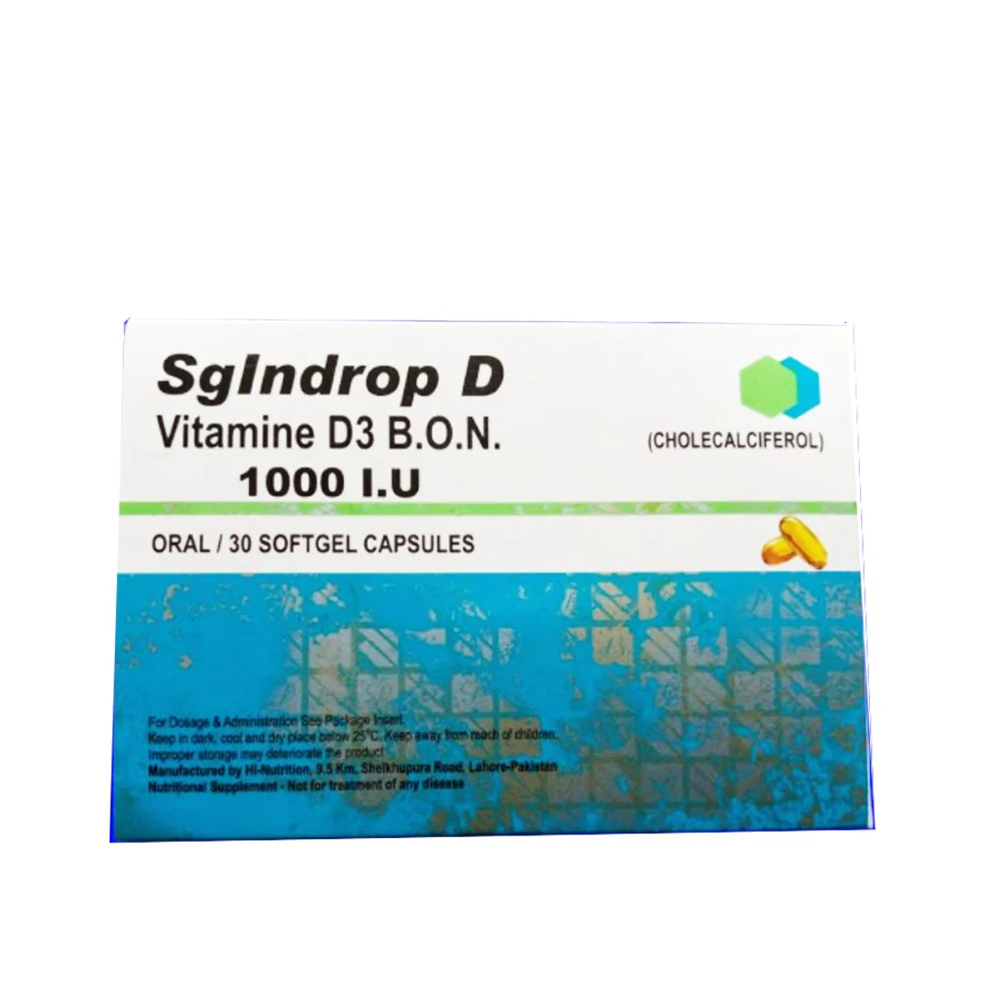 SgIndrop D Softgel Capsule (Vitamin D3 1000 IU), 30 Ct - Neutro Pharma