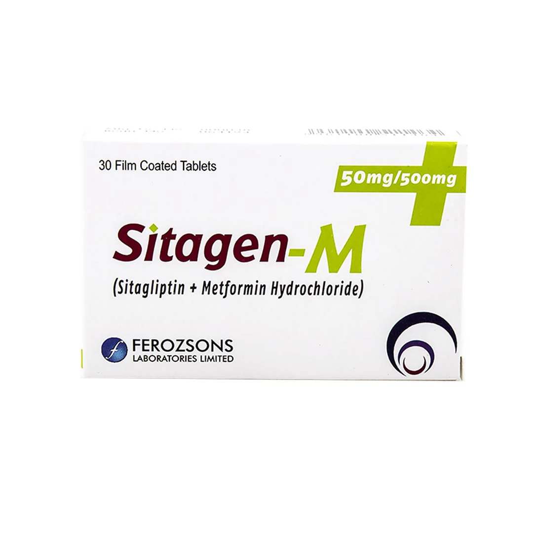Sitagen-M (Sitagliptin/Metformin) Tablets 50/500mg, 30 Ct - Ferozsons