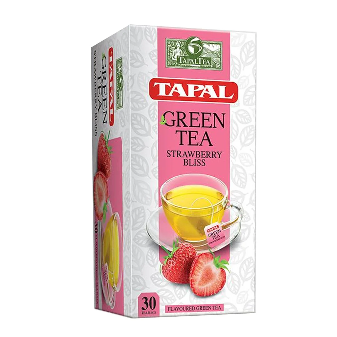 Tapal Green Tea Strawberry Bliss Tea Bags, 30 Ct