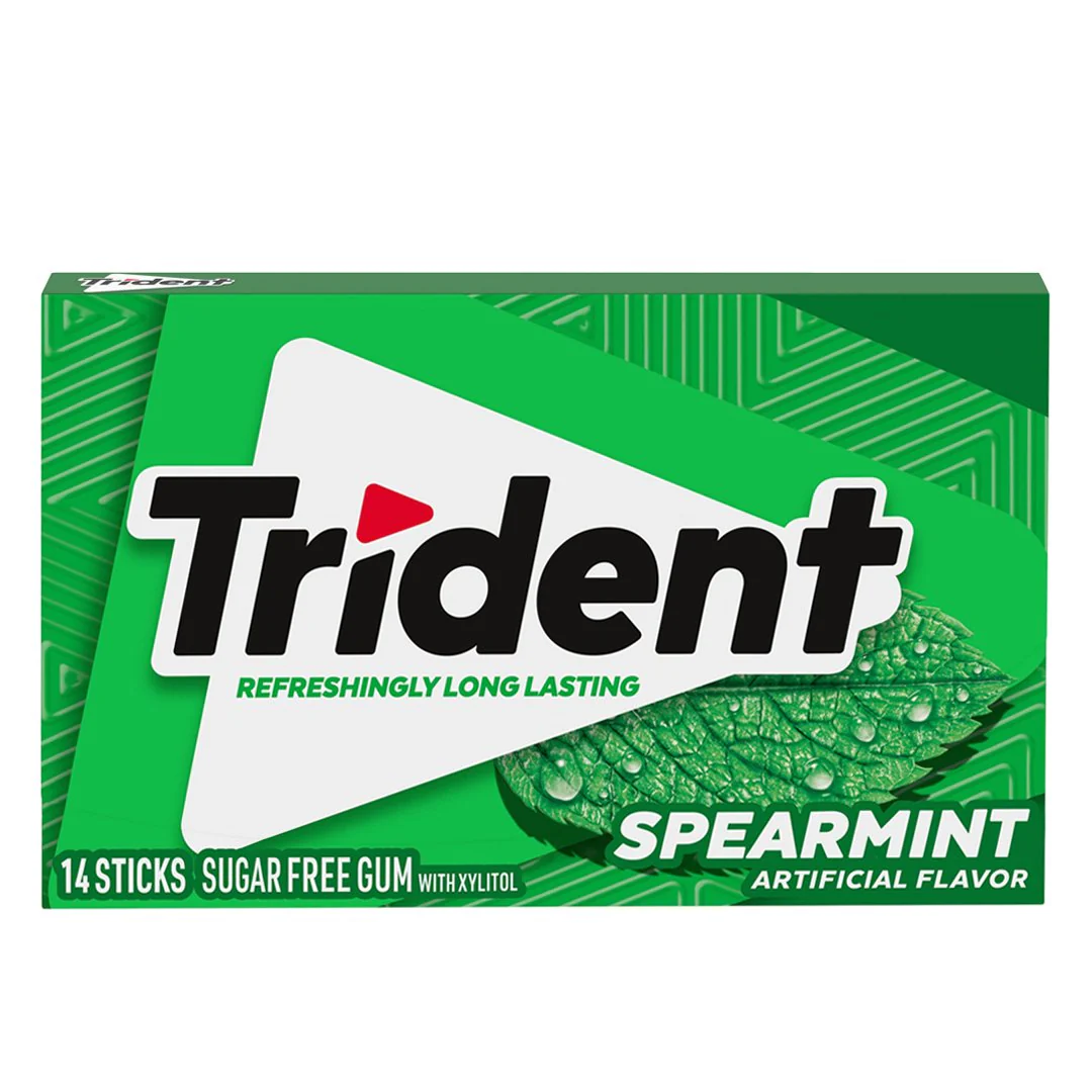 Trident Spearmint Sugar Free Chewing Gum, 14 Ct