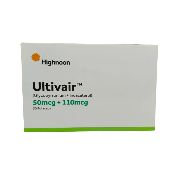 Ultivair (Glycopyrronium+Indacaterol) 50mcg+110mcg, 30 Ct - Highnoon