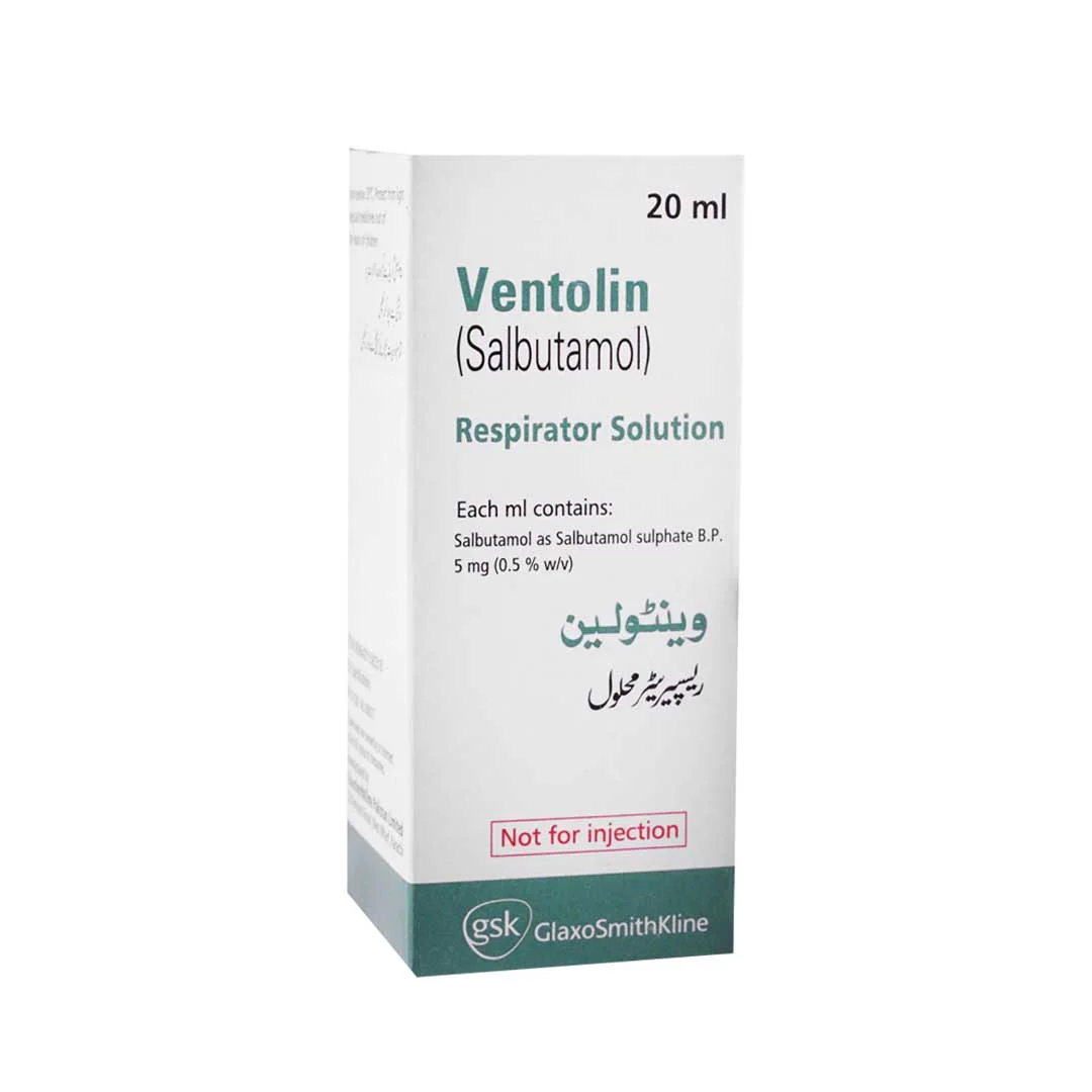 Ventolin (Salbutamol) Respirator Solution, 20ml - GSK