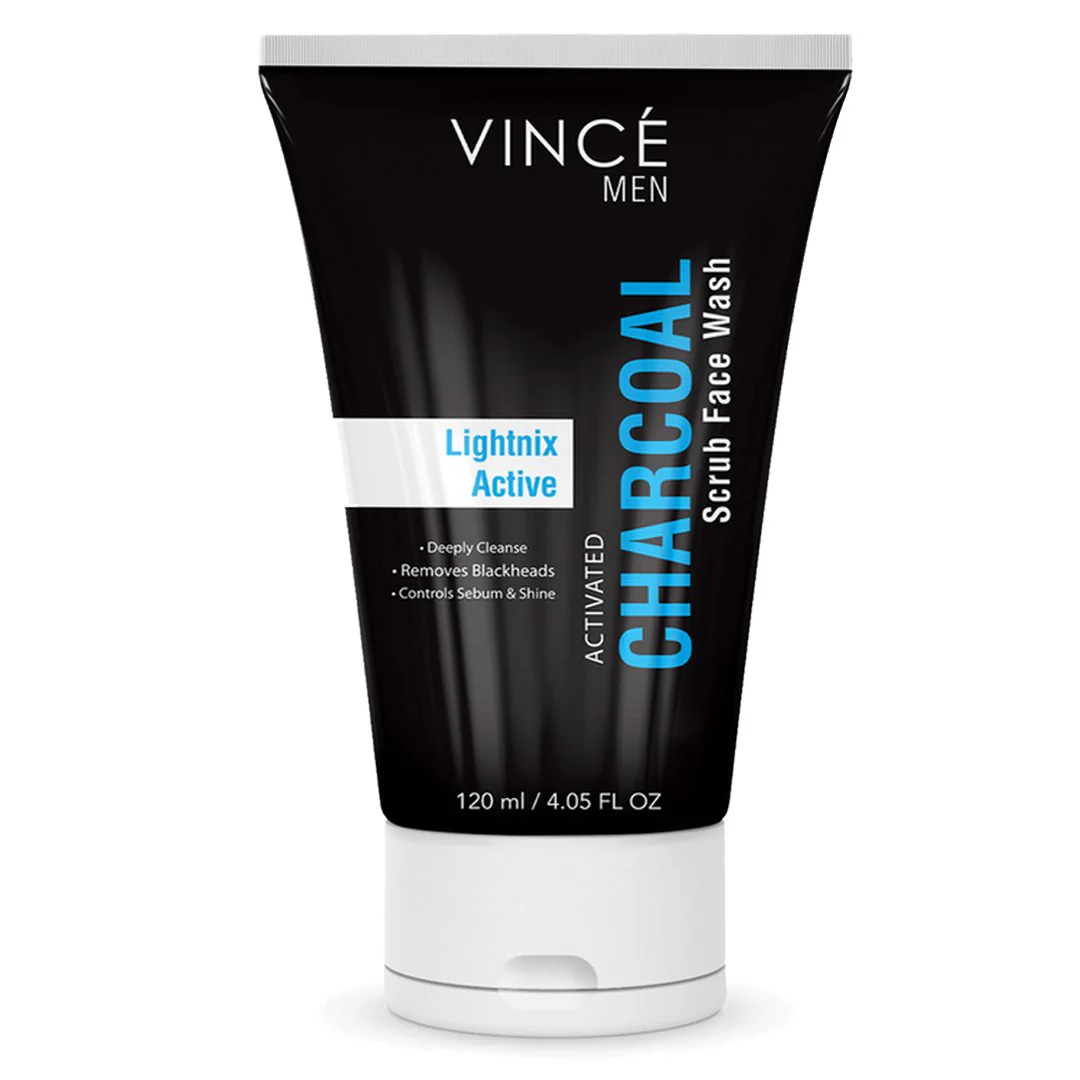 Activated Charcoal Scrub Face Wash for Men - Vince