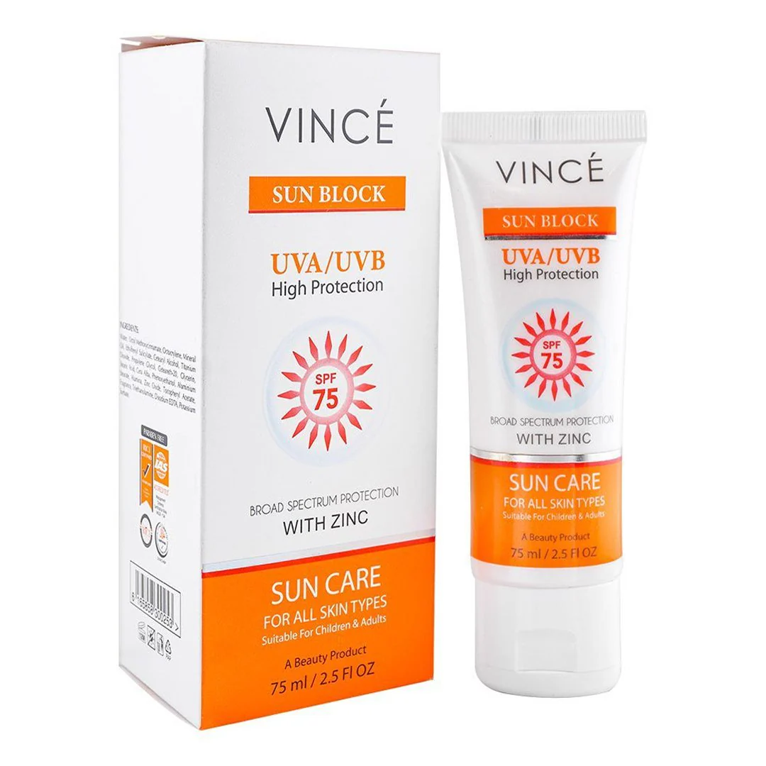 Sun Block UVA & UVB High Protection SPF 75 - Vince