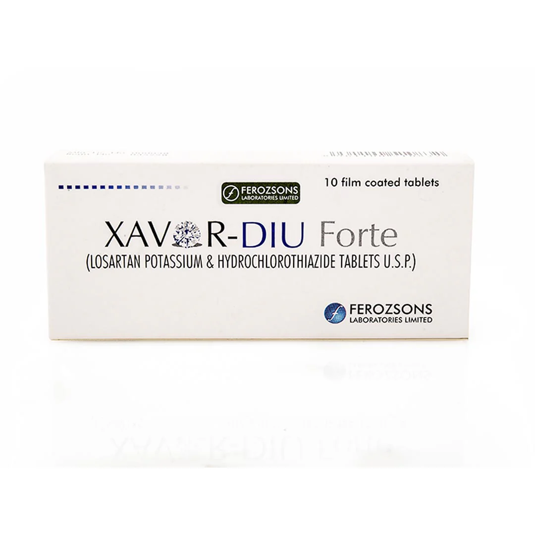 Xavor-Diu Forte (Losartan/Hydrochlorothiazide) 100/25mg, 10 Ct - Ferozsons