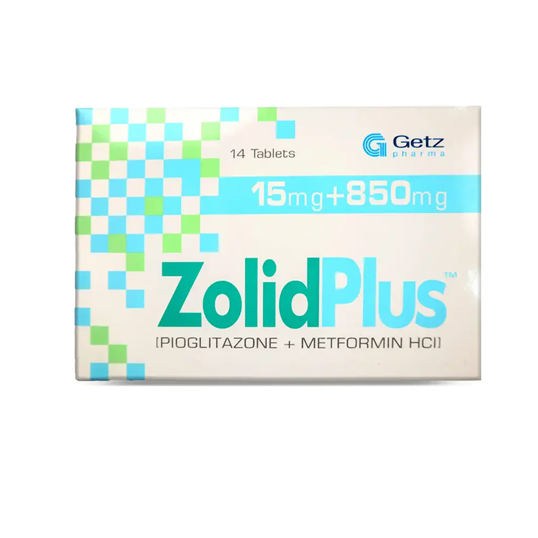 Zolid Plus (Pioglitazone/Metformin) 15/850mg, 14 Ct - Getz Pharma