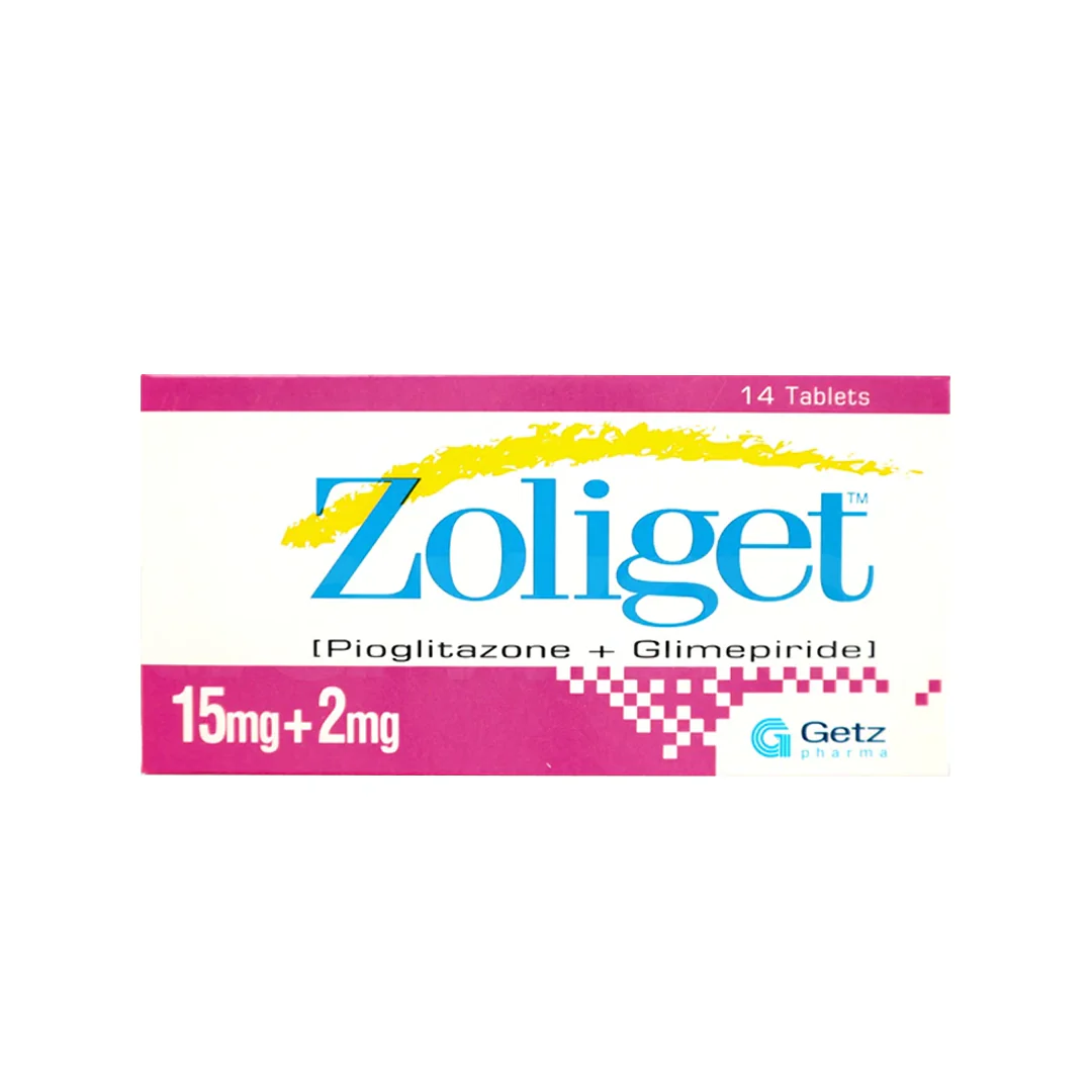 Zoliget (Pioglitazone/Glimepiride) 15/2mg, 14 Ct - Getz Pharma