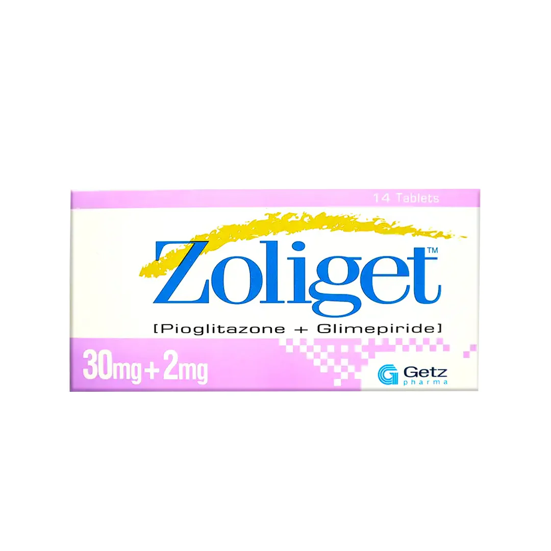 Zoliget (Pioglitazone/Glimepiride) 30/2mg, 14 Ct - Getz Pharma