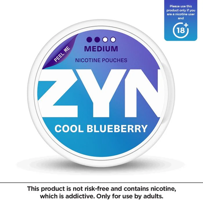 ZYN Nicotine Pouches - Cool Blueberry 6mg (Medium), 20 Ct
