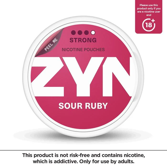 ZYN Nicotine Pouches - Sour Ruby 11mg (Strong), 20 Ct
