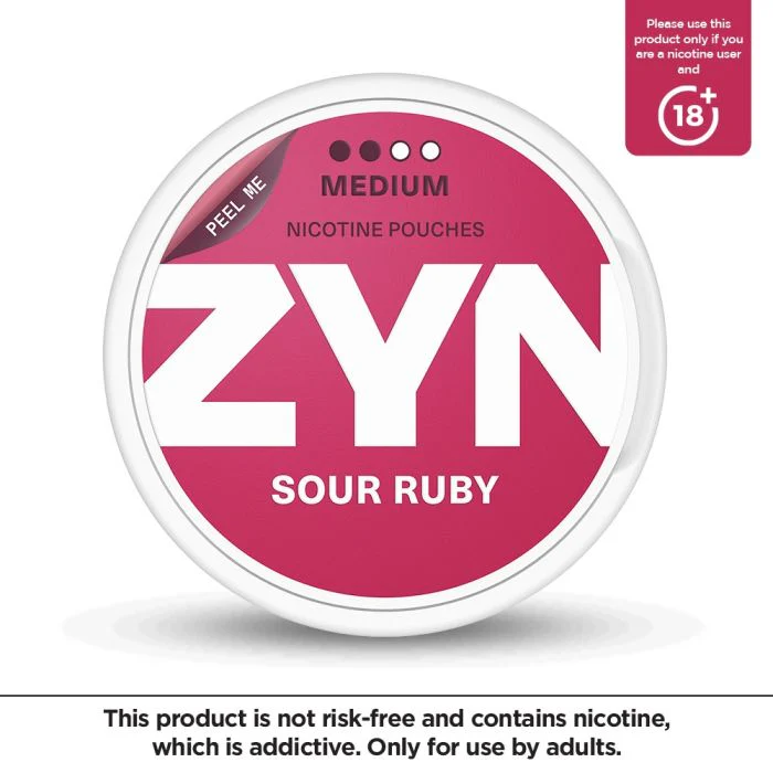 ZYN Nicotine Pouches - Sour Ruby 6mg (Medium), 20 Ct